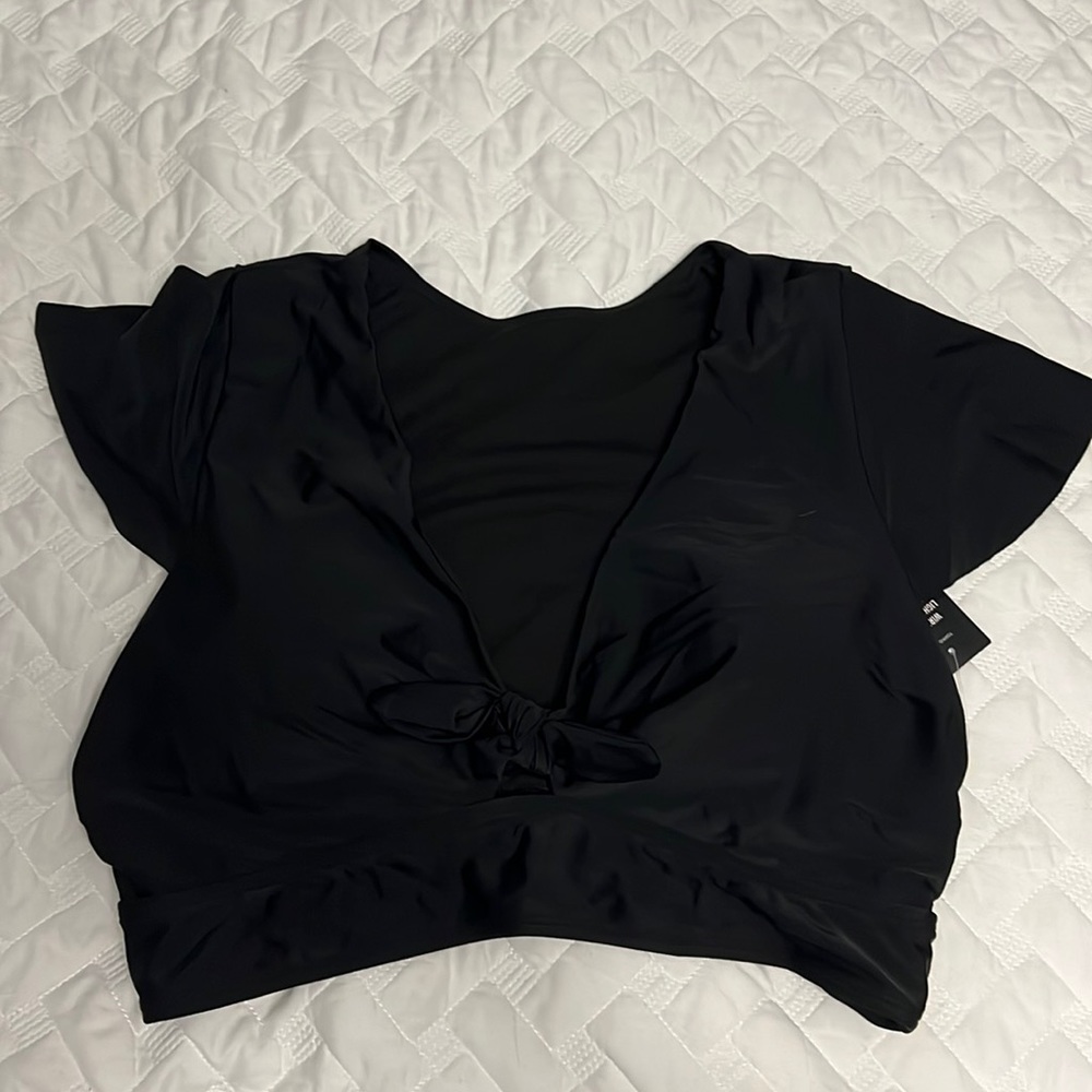 Swim top with tags